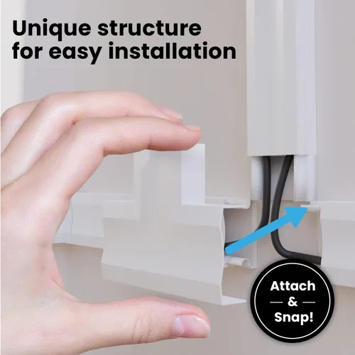 Vista 8 de EVEO Ocultador de cable de pared de 306 pulgadas, cubierta de cable para cables en la pared, cubierta de cable, ocultador de cables de pared