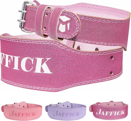 Vista 7 de Jaffick Cinturón de levantamiento de pesas para mujer, cinturones de cuero para gimnasio, cintura baja, soporte de espalda para mujeres y hombres
