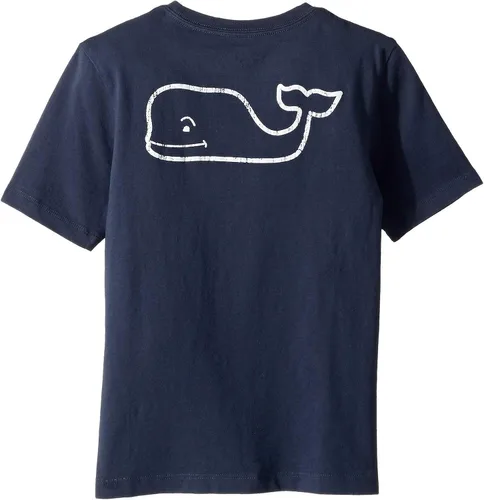 Vista 3 de Vineyard Vines Camiseta vintage de manga corta con bolsillo de ballena para niños (bebé/niño pequeño/niño grande)