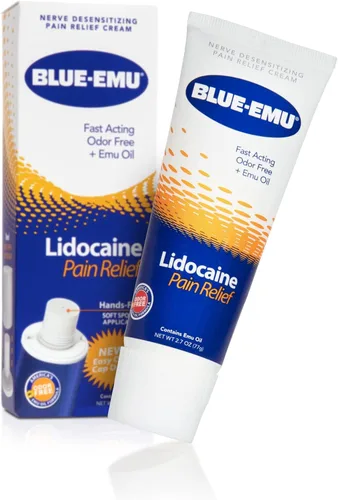 Blue Emu Blue-emu lidocaine Pain Relief Cream Non-Child Resistance Cap, Odor Free, 2.7 Ounce