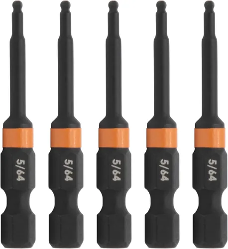 Vista 20 de Broca de Impacto Hexagonal con Punta de Bola de 7/32" - Brocas Hexagonales de Taladro Llave Allen Railer. Brocas Hexagonales con Punta de Bola