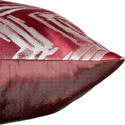 Vista 3 de Violet Linen Fantasy Modern Zig Zag Chevron - Almohada decorativa de poliéster jacquard, 18 x 18 pulgadas, color burdeos