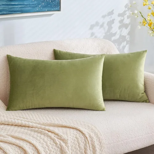 Vista 28 de EMEMA - Paquete de 2 fundas de almohada de terciopelo decorativas, fundas de cojín cuadradas suaves y sólidas para sofá, dormitorio, silla, Verde