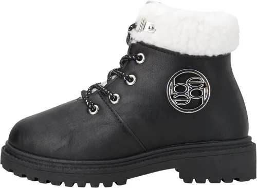 Vista 4 de bebe Botas de invierno para niñas botas de trabajo resistentes al agua con puños de sherpa y purpurina