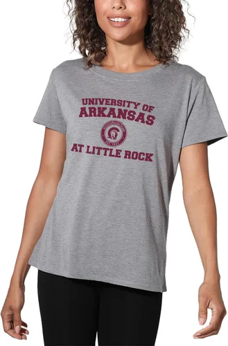 Vista 403 de Colección oficial de camisetas sueltas con logotipo de círculo envejecido universitario para mujer, jaspeado atlético