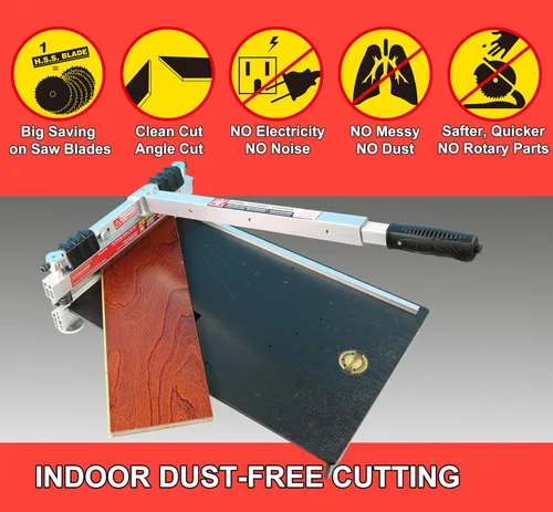 Vista 4 de CUTTEREX Heavy Duty 13" profesional cortador de piso de vinilo, pisos multicapa, parquet, paneles de pared de fibrocemento, base cóncava de goma