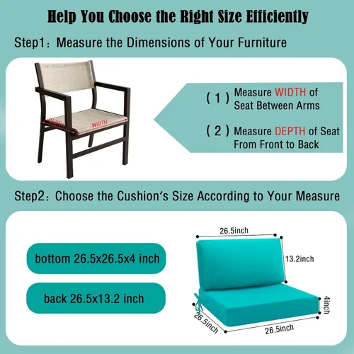 Vista 164 de idee-home Cojines impermeables para asiento de exteriores, para muebles de patio, cojines de repuesto para asiento profundo Hampton Bay