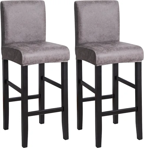 Vista 33 de FORCHEER Juego de 2 fundas negras para taburete de bar con respaldo, fundas de cuero para taburetes de bar con respaldo corto, extraíbles y lavables