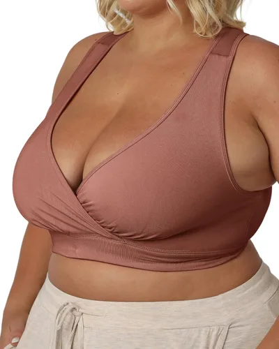 Vista 2 de Kindred Bravely Sujetador de enfermería con espalda cruzada de rizo francés para maternidadlactancia