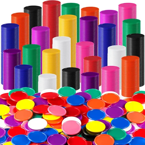Vista 14 de Coopay 300 discos de plástico para contadores de aprendizaje, discos de conteo de fichas de bingo para práctica de matemáticas y fichas de póquer, 1