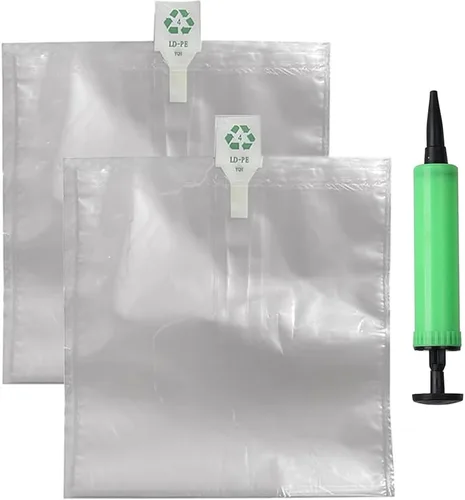 Vista 20 de Miupoo Bolsas de aire de embalaje, bolsa protectora de embalaje de aire inflable de plástico transparente con cojín de bomba gratis, bolsa
