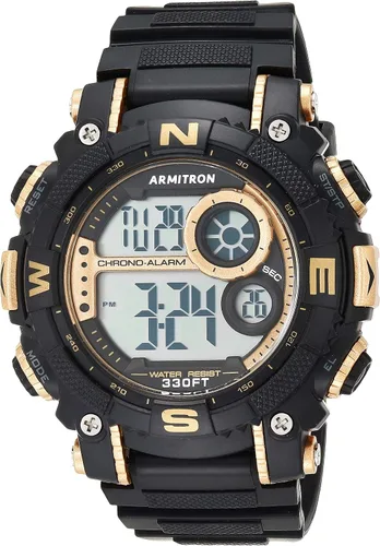 Vista 41 de Reloj deportivo Armitron Sport con cronógrafo digital para hombre, correa de resina, 40/8284 Gris/Naranja