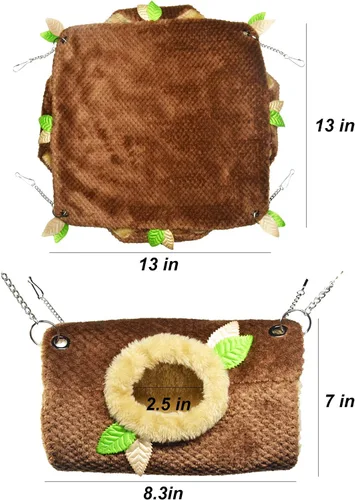 Vista 2 de Hamaca de animales pequeños, hamaca colgante de hámster y túnel de cama cálida jaula de nido para colgar túnel y hamaca para planeador de azúcar