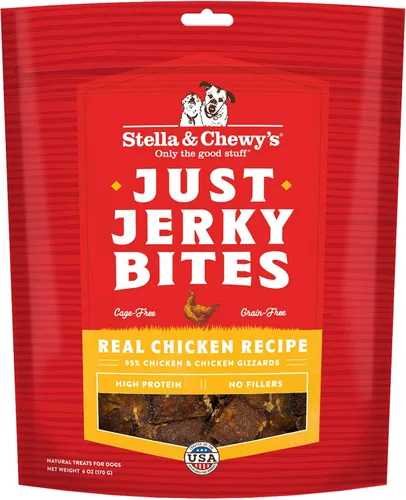 Stella & Chewy's Golosinas prémium de carne seca de pollo para perros, 95% de carne real para estómagos sensibles, golosinas naturales de