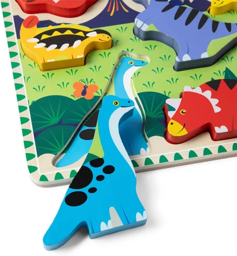 Vista 4 de Melissa & Doug dinosaurio Chunky Rompecabezas de madera, Multicolor