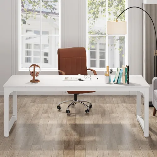 Vista 145 de Tribesigns - Escritorio moderno para computadora, 70.8 x 35.4 pulgadas, escritorio ejecutivo grande de oficina, mesa de estudio, estación de trabajo