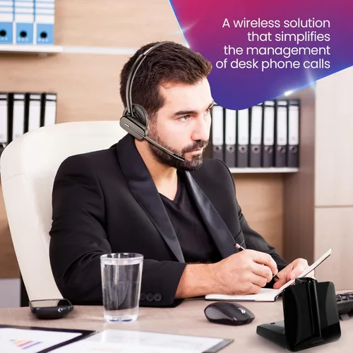 Vista 5 de Plantronics CS540 - Paquete de auriculares inalámbricos compatibles con Cisco EHS VoIP GTW con contestador electrónico (EHS), diadema y diadema