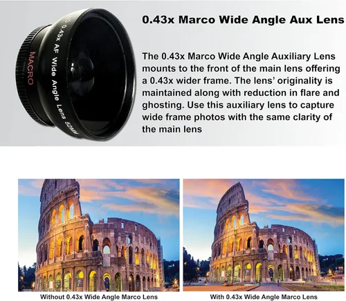 Vista 6 de Canon EOS 2000D / Rebel T7 Cámara DSLR con lente EF-S 18-55mm + tarjeta SanDisk de 32GB + estuche para trípode + lentes gran angular + kit