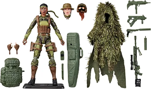 G.I. Joe Classified Series 60th Anniversary Action Marine - Francotirador, figura de acción coleccionable de 6 pulgadas con traje Ghillie y 19