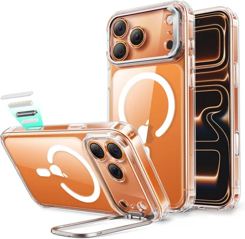 Vista 35 de ESR Funda para iPhone 14 Pro Max, Compatible con MagSafe, Funda Transparente para Teléfono con Soporte Stash Integrado para iPhone 14 Pro Max