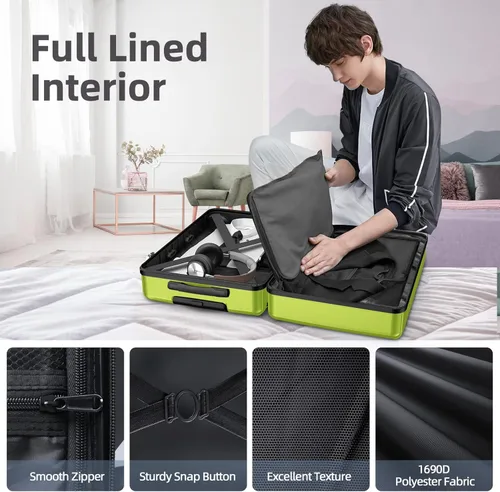 Vista 7 de BEOW Luggage Set Hardside Lightweight Suitcase Sets ABS Durable Wheels with TSA Lock 4 Piece Set Green (16202428)