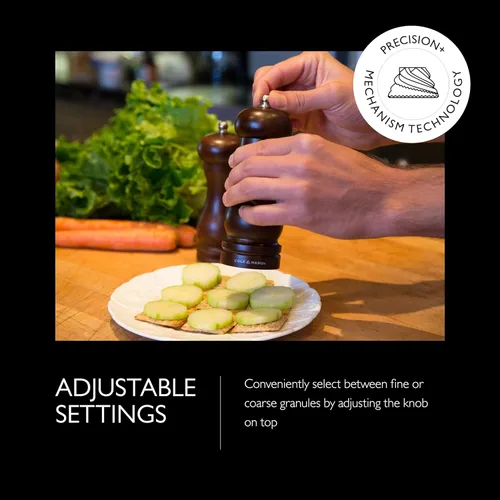 Vista 3 de Cole and Mason Forest Capstan molinillo de pimienta (12.5 pulgadas) de madera de haya oscura, Sal, Salt