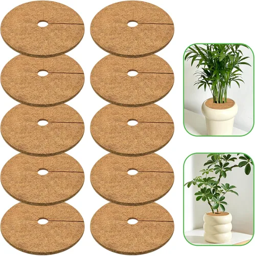 Vista 17 de ZeeDix Paquete de 3 anillos de mantillo de fibra de coco, anillo de coco de 14 pulgadas, tapete de mantillo de árbol de coco 100% natural, protector