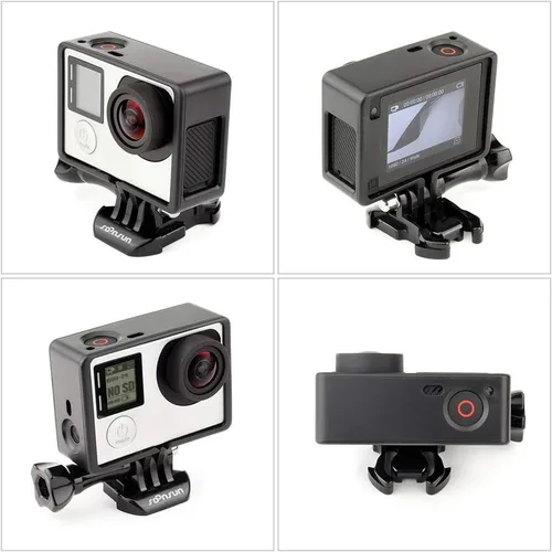 Vista 8 de SOONSUN Carcasa de montaje en marco con solapa externa Lavalier Micrófono Clip para GoPro Hero 3, Hero3+, Hero 4 Negro Blanco Plata Cámaras de Acción