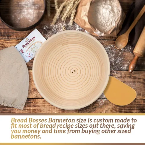 Vista 7 de Cesta de pan de 9 pulgadas a prueba de Banneton, cuenco para hornear, regalos para panaderos, cestas de prueba para pasta madre, herramienta