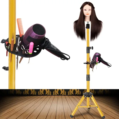 Vista 9 de ZQIAN BEAUTY Trípode de soporte para peluca de 25 pulgadas, soporte de cabeza de maniquí ajustable, soporte de cabeza de peluca para cabezas