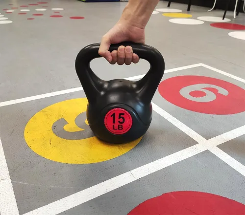 Vista 5 de Fitvids Juego de pesas rusas de agarre ancho de 3 piezas para ejercicio y fitness, incluye 10 libras, 15 libras y 20 libras