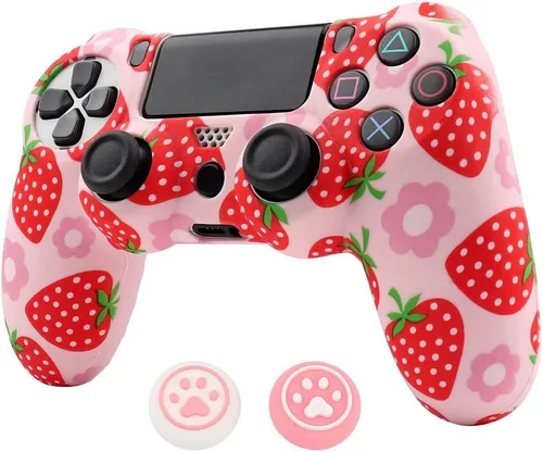 Vista 10 de RALAN Controller Skins for PS4,Fruit Silicone Controller Cover Skin Protector Compatible /PS4 Slim/PS4 Pro Controller with 2 Cute Thumb Grips Caps