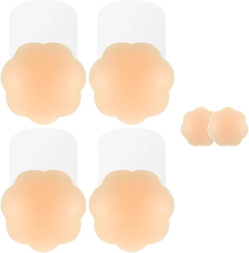 Niidor Nipplecovers Breast Lift Petals Brown Silicone bra Push up Adhesive Reusable Pasties for Women