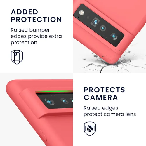 Vista 33 de kwmobile Funda Compatible con Google Pixel 6 Pro - Funda de teléfono de silicona TPU con acabado suave - Azul Arrecife