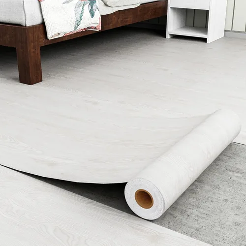 Vista 10 de Homease Piso de Vinilo con Grano de Madera 15.7" x 118" Rollo Marrón, Azulejos de Piso Autoadhesivos Impermeables, Superficie Extra Resistente al
