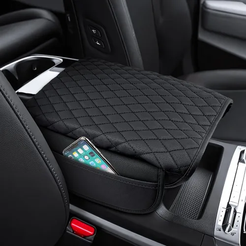 Vista 15 de Shademax Funda de consola central para Tesla Model Y Juniper 2025-2026 / Modelo 3 Highland 2024-2026 Cojín para reposabrazos Funda de cuero