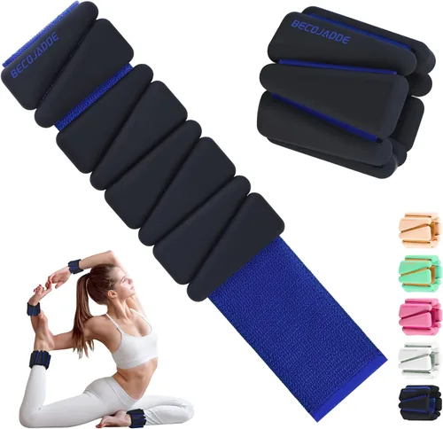 Pesas de Tobillo para Mujeres Pesas de Muñeca Juego de 2 (1 lb/2 lbs Cada Una) Peso Ajustable para Brazo y Pierna para Mujeres y Hombres Adecuado