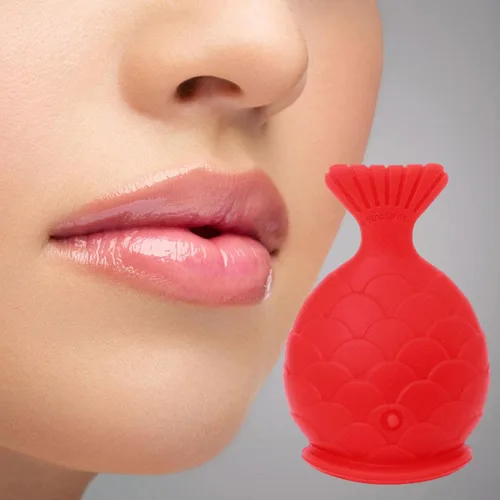 Vista 2 de Dispositivo de relleno de labios Refuerzo de labios de silicona suave con forma de pez, boca más gruesa más completa, bombas de labios