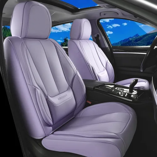 Vista 70 de Coverado Fundas de asiento de automóvil, fundas de asiento delantero, funda de asiento de automóvil beige, protector de asiento de automóvil