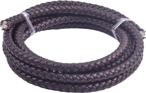Vista 67 de KONMAY - Cordón de cuero trenzado genuino de 5 yardas, 3.0mm, marrón antiguo, redondo, para cuerda de bolo