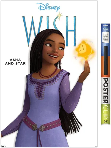Vista 15 de Trends International Disney Wish - Póster de pared Asha Feature Series, 22.37 x 34.00 pulgadas, versión enmarcada en bronce