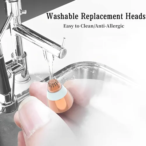 Vista 2 de Cabezales de repuesto para removedor de vello de cejas para acabado táctil, removedor de vello facial impecable, cuchillas de repuesto sin dolor