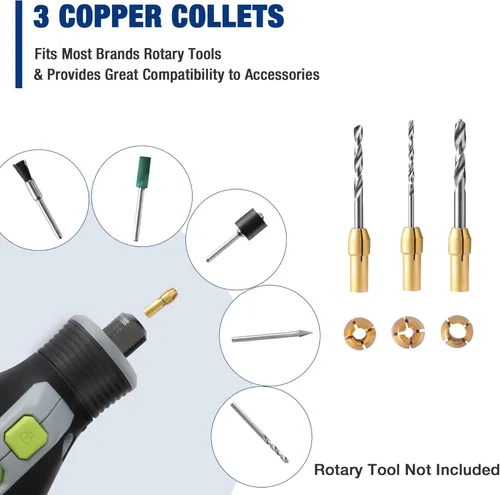 Vista 5 de WORKPRO Kit de 476 piezas de accesorios para herramientas rotativas, brocas de herramientas rotativas para corte fácil, lijado, molienda, tallado