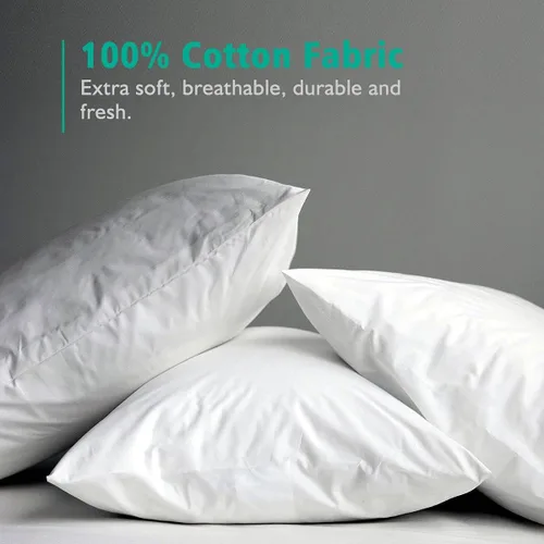 Vista 5 de APSMILE - Juego de 2 fundas de almohada de 12 x 20 pulgadas con relleno de plumas de ave y plumón orgánico, 100 % de tela de algodón, suave