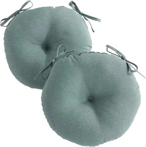 Vista 9 de Greendale Home Fashions Cojín redondo para asiento bistro de 15 pulgadas, 2 unidades (paquete de 1), Adobe Stripe