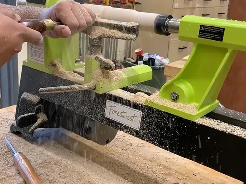 Vista 4 de 10803 - Torno de madera de velocidad variable de 12 x 18 pulgadas, mini torno de madera de 5 amperios, verde