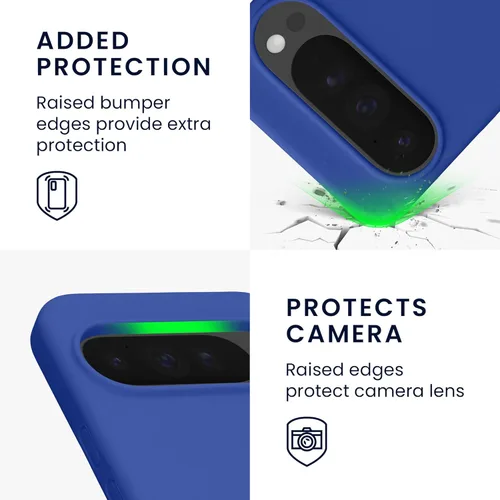 Vista 760 de kwmobile Funda Compatible con Google Pixel 6 Pro - Funda de teléfono de silicona TPU con acabado suave - Azul Arrecife