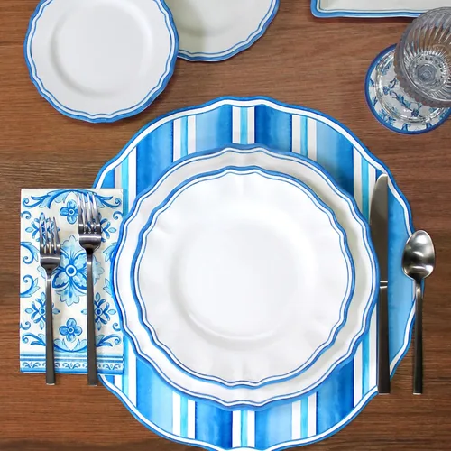 Vista 4 de Le Cadeaux Melamine 6 inch Appetizer Plates, Set of 4, Maison