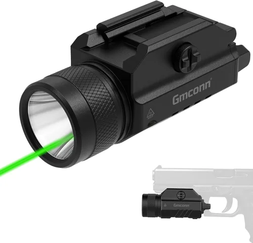 Vista 11 de Gmconn 1200 lúmenes montada en riel compacta pistola luz LED estroboscópica linterna táctica con 2 baterías de litio CR123A