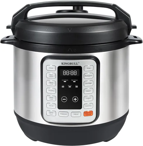 KINGBULL Olla a presión eléctrica 12 en 1, olla antiadherente multiusos instantánea, olla de cocción lenta, olla arrocera, vaporera, salteado,
